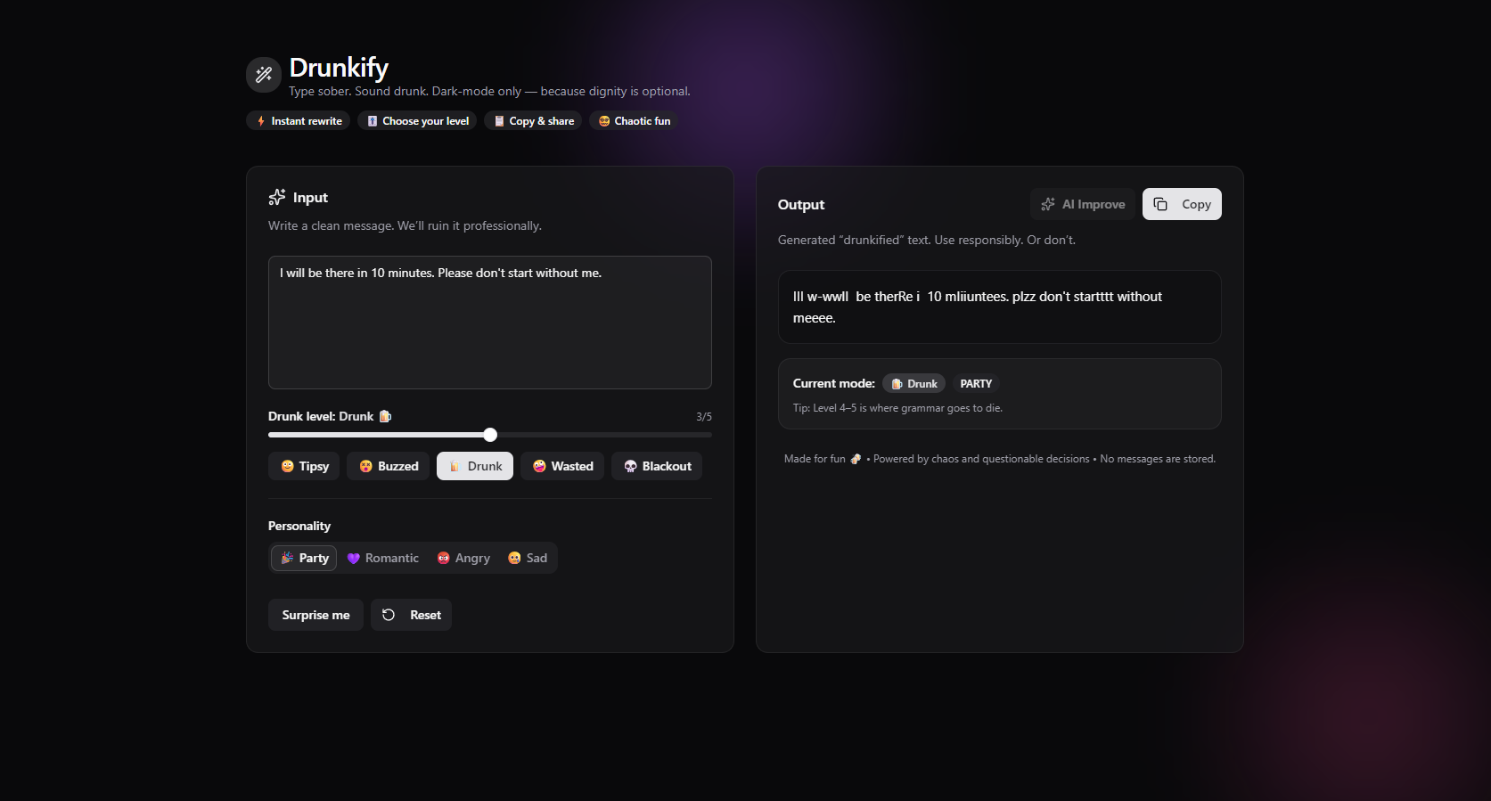 Drunkify preview